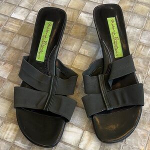 Dark Green Fabric Mules - Made in Italy NWOT